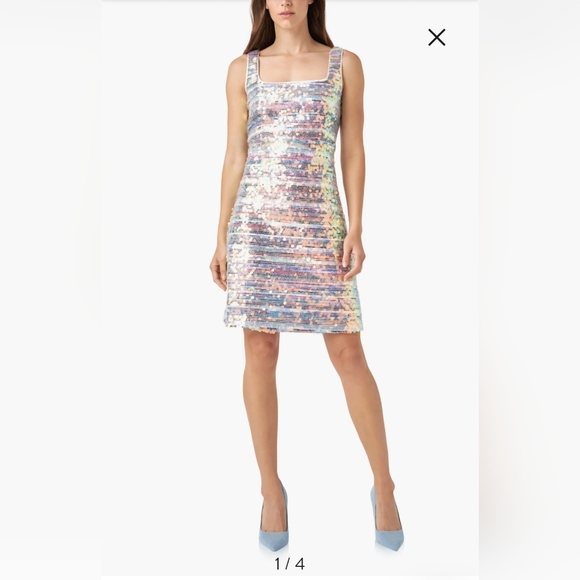 English Factory Sequin Stripe Sleeveless Minidress - Picture 4 of 6